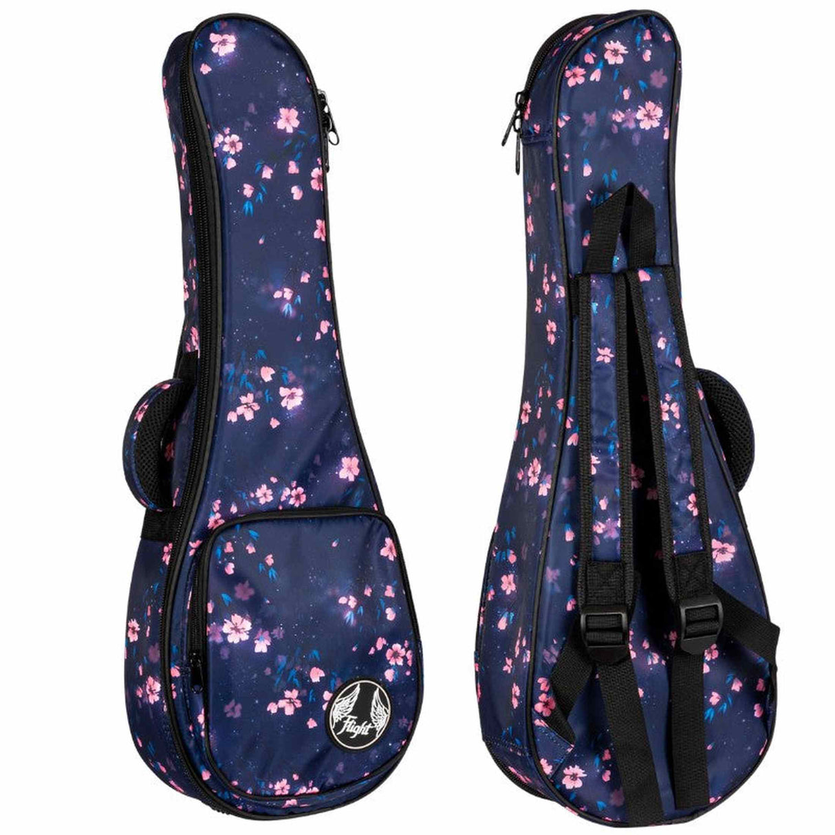 Flight FUB-C-SAKURA Gepolsterte Gigbag für Konzert-Ukulele mit Sakura-Design und Zubehörfach