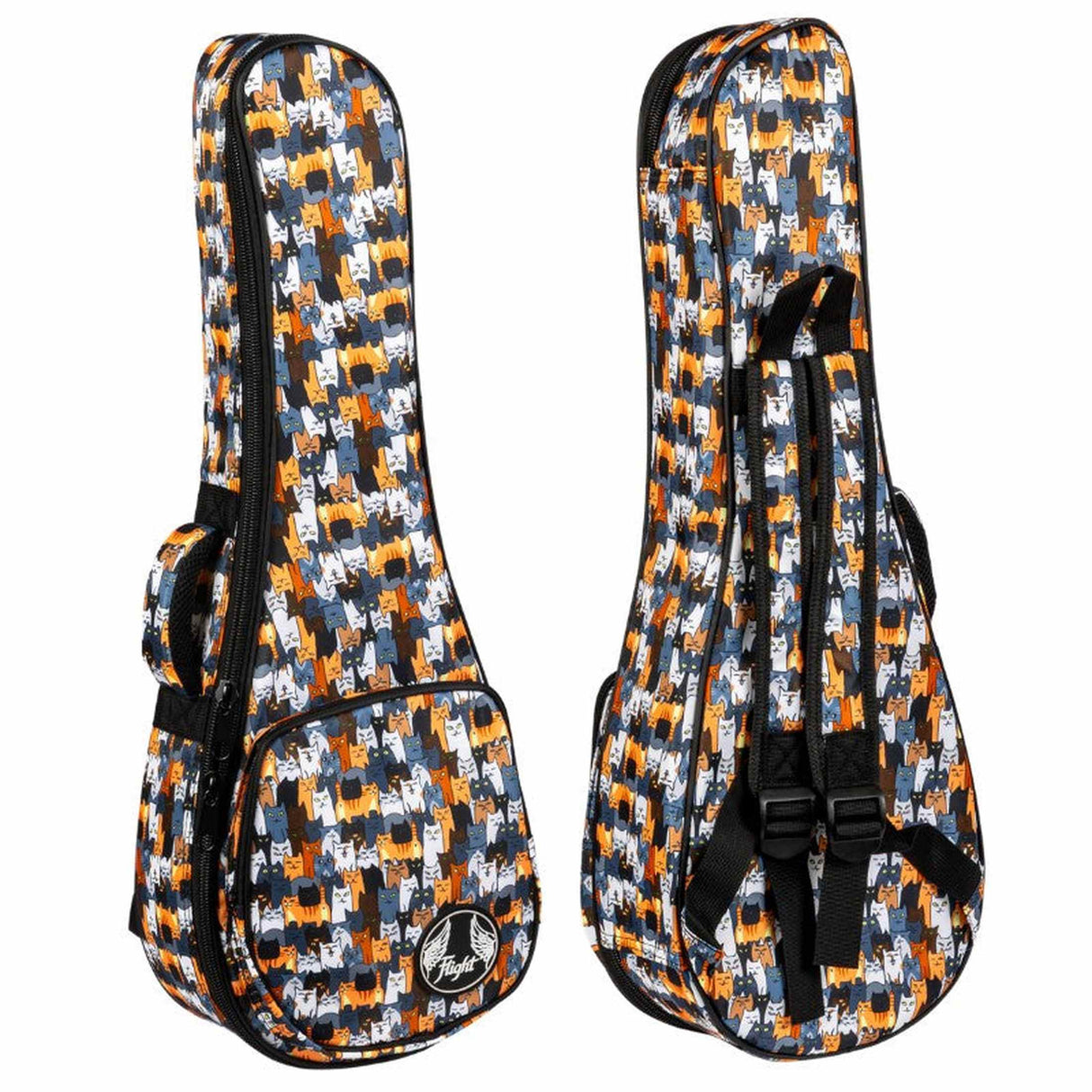 Flight FUB-C-CATS Gevoerde Gigbag voor Concert Ukulele met Cats Design en Accessoirevak