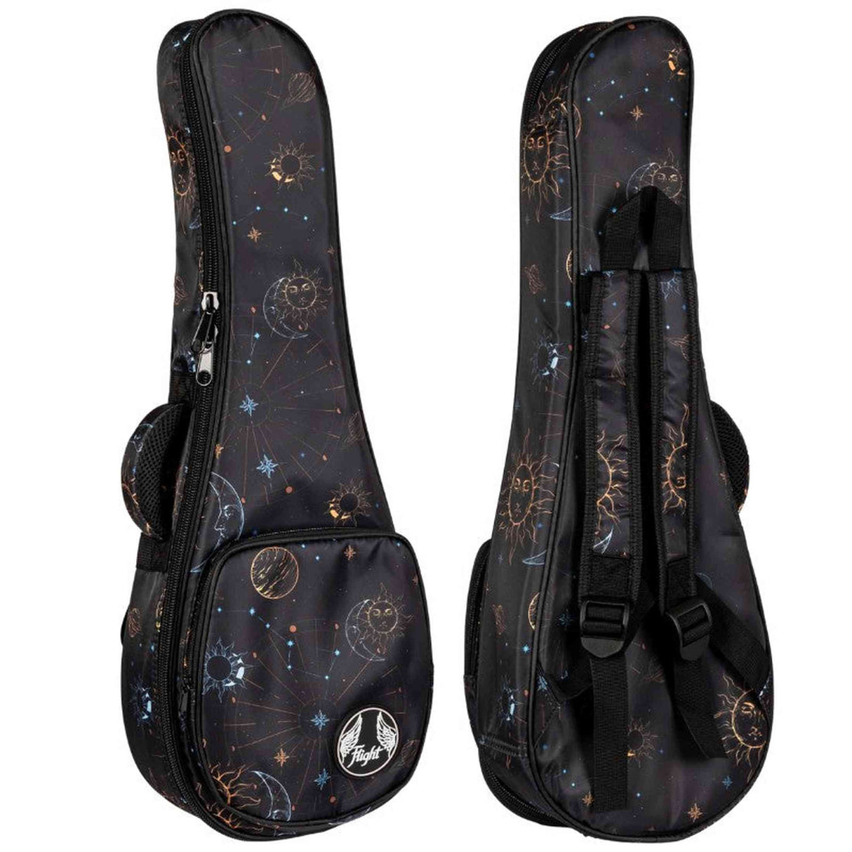 Flight FUB-S-GALAXY Gevoerde Gigbag voor Soprano Ukulele met Galaxy Design en Accessoirevak