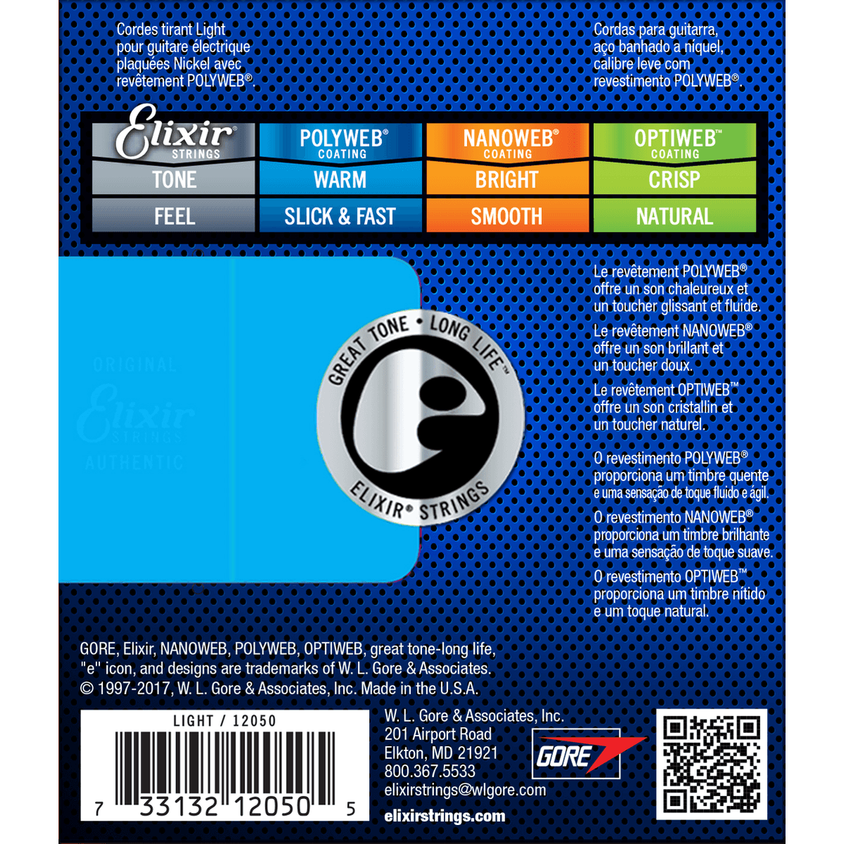 Elixir 12050 Polyweb elektrische gitaarsnaren Light 010-046
