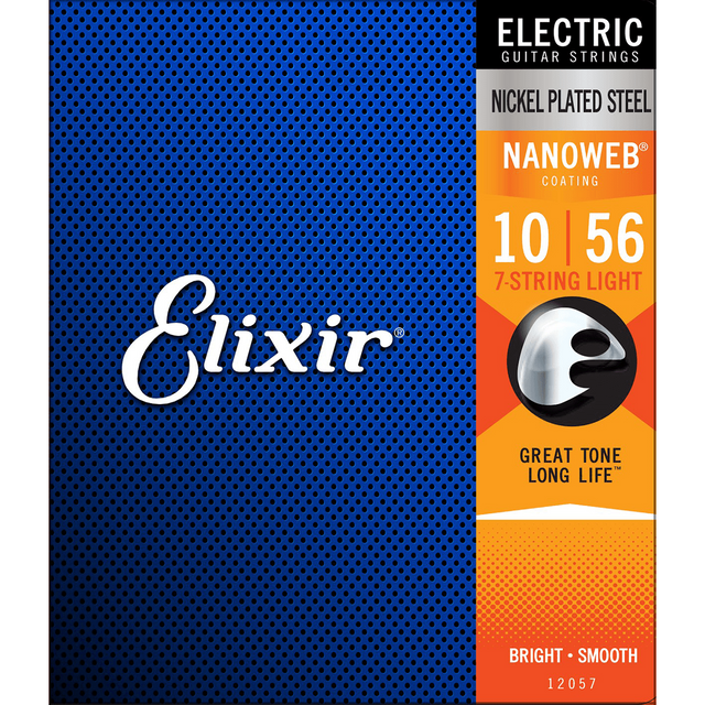 Elixir CEL 12057 Nanoweb elektrische gitaarsnaren Light 7-String 010-056