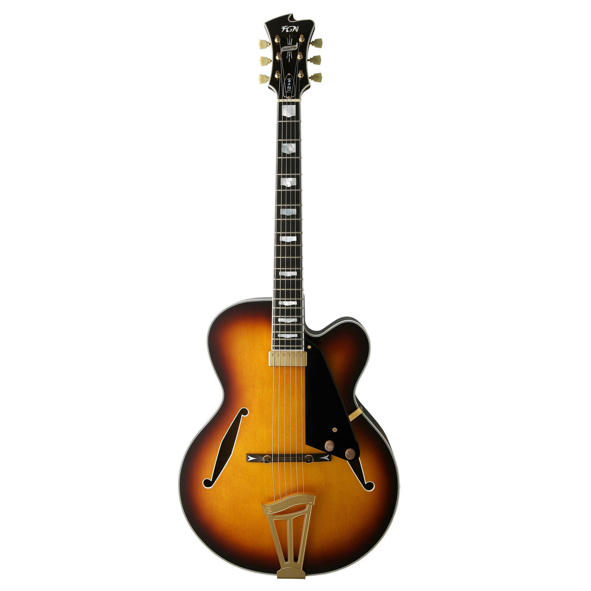 FGN Masterfield Jazz FP elektrische gitaar Jazz Natural, Floating Pickup, 20 jumbo frets, met koffer