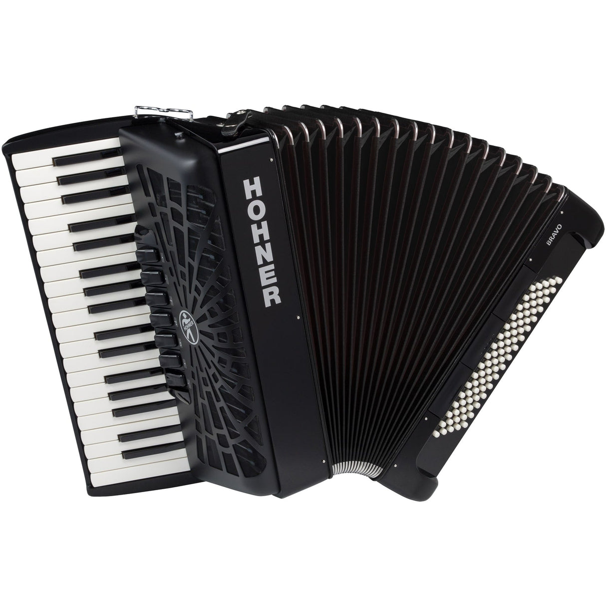 HOHNER A16422 Bravo III 80 Accordeon Zwart – 37 toetsen, 80 bassen, Silent Key, met gigbag en draagriem