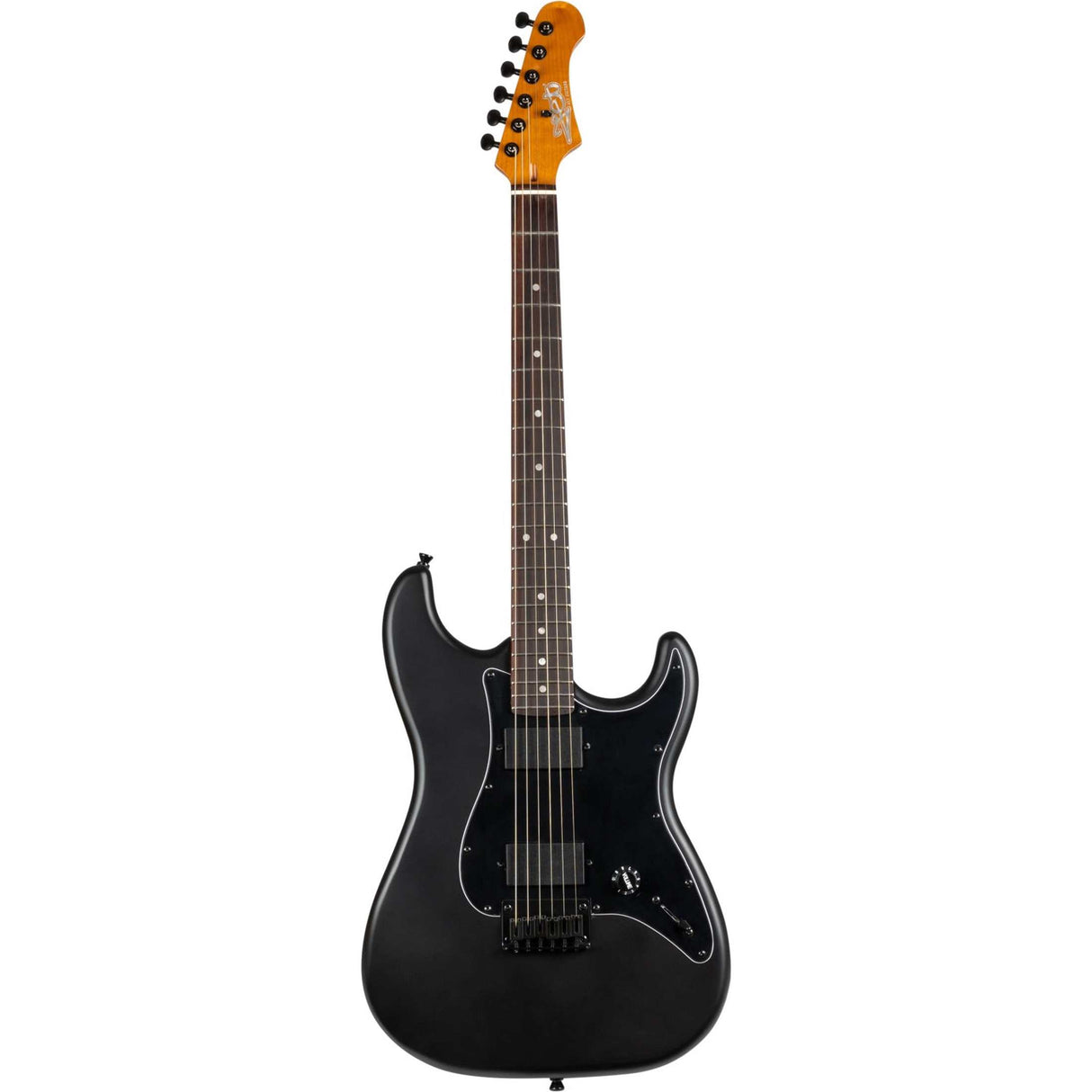 JET JS-400 MBK R S-style Elektrische Gitaar HH Tremolo Rosewood Toets Mat Zwart