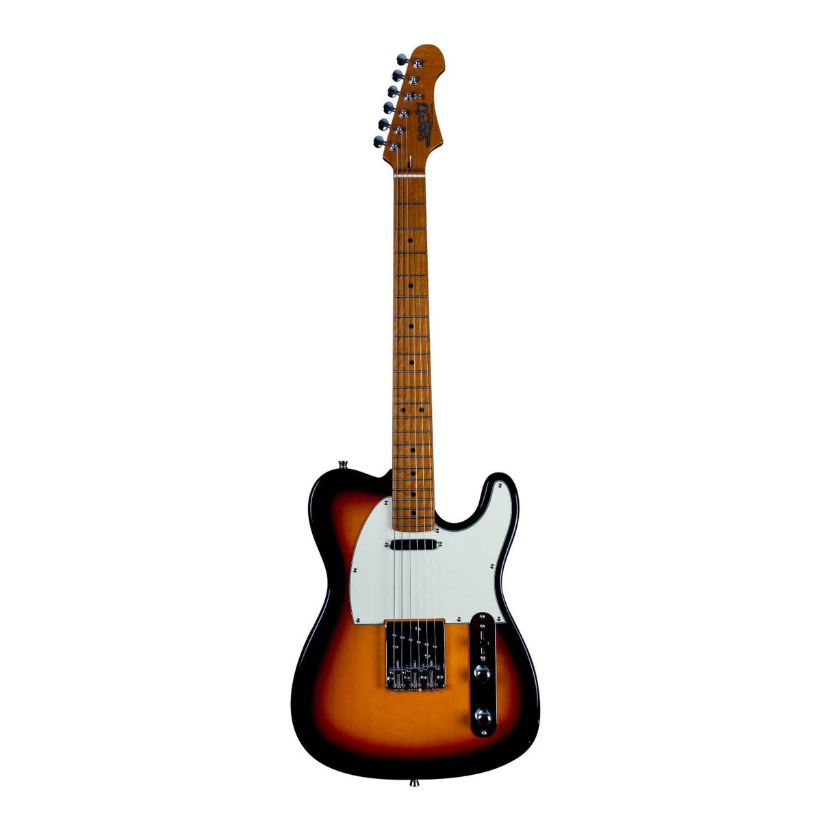 JET JT-300 SB T-style Elektrische Gitaar SS Vaste Brug Roasted Maple Toets Sunburst