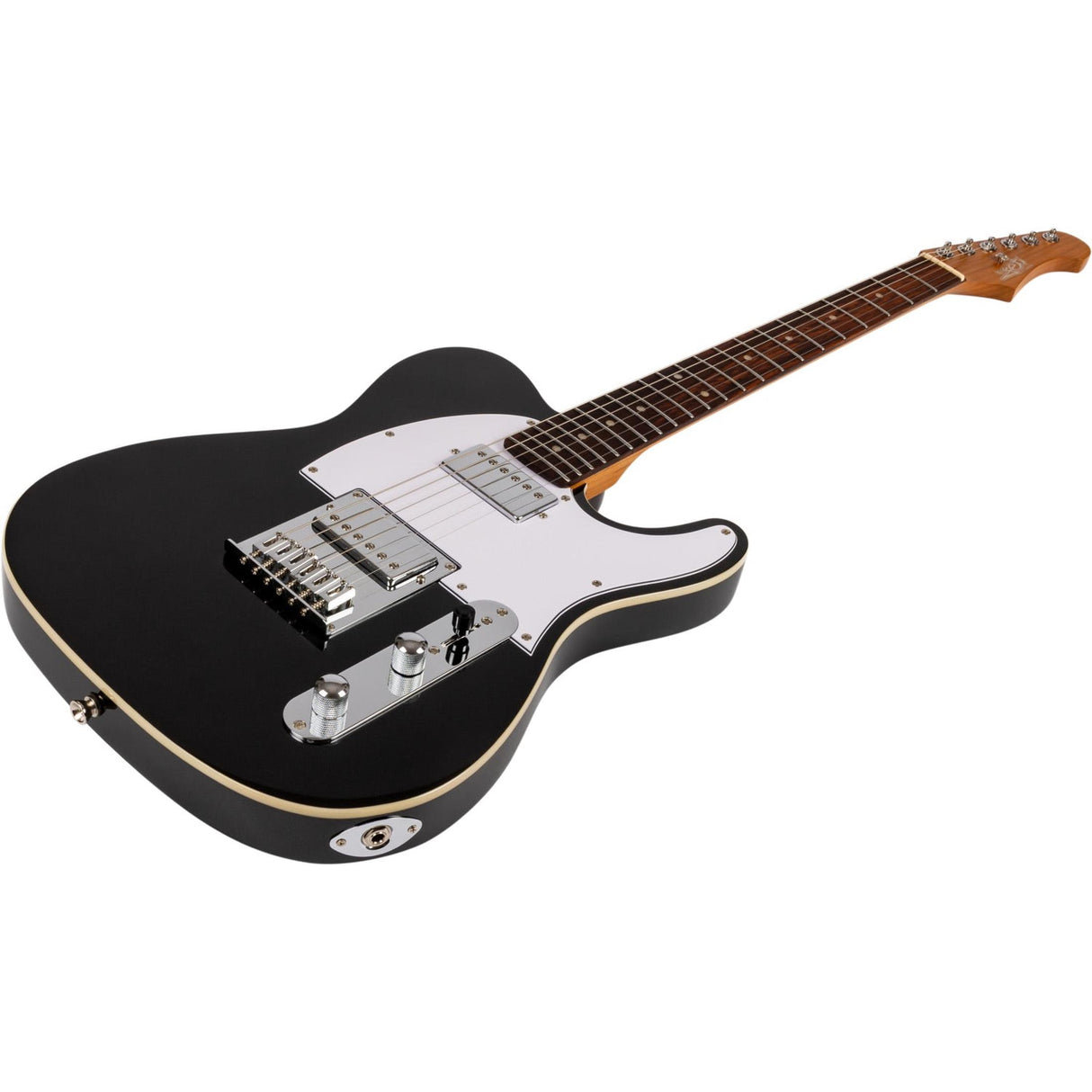 JET JT-350 BKM H T-style Elektrische Gitaar HH Alnico Locking Tuners Rosewood Toets Metallic Zwart