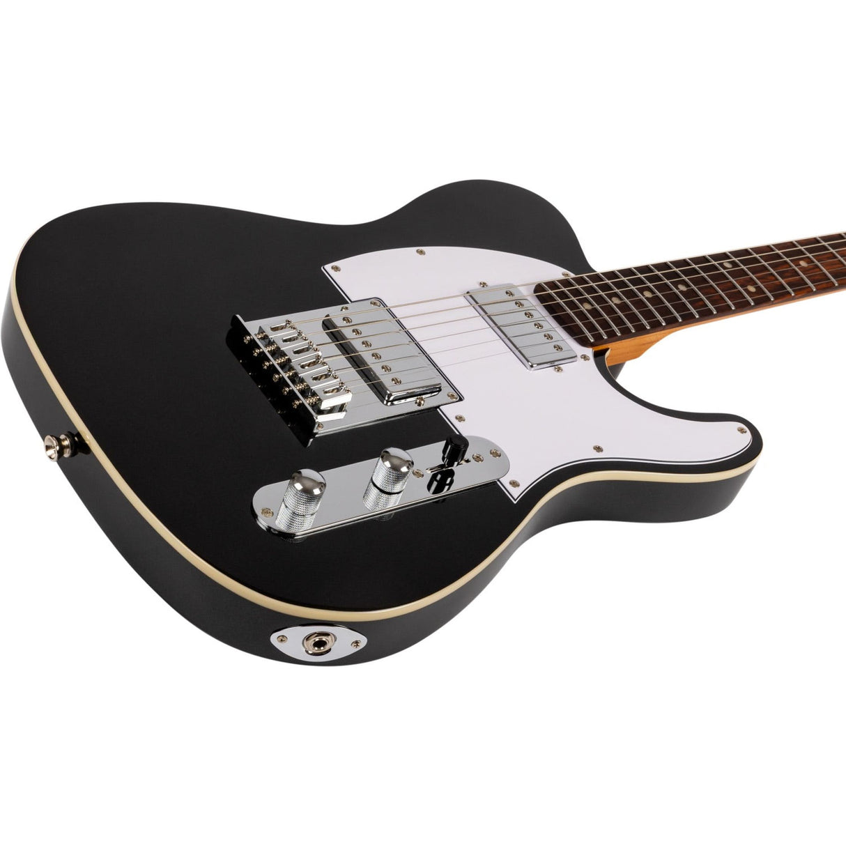 JET JT-350 BKM H T-style Elektrische Gitaar HH Alnico Locking Tuners Rosewood Toets Metallic Zwart