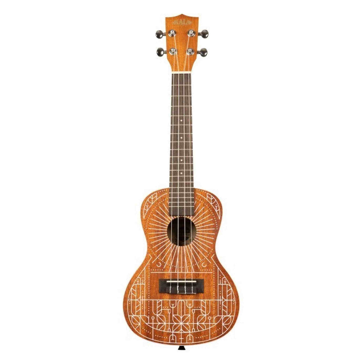 Kala Mandy Harvey Signature concert ukulele – Mahonie, wit binding, met uniek design en gigbag