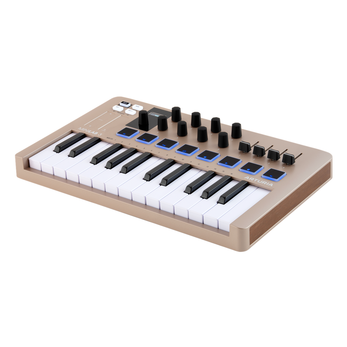 Arturia MiniLab 3 Champagne – Compact USB/MIDI keyboard 25 toetsen en OLED-display