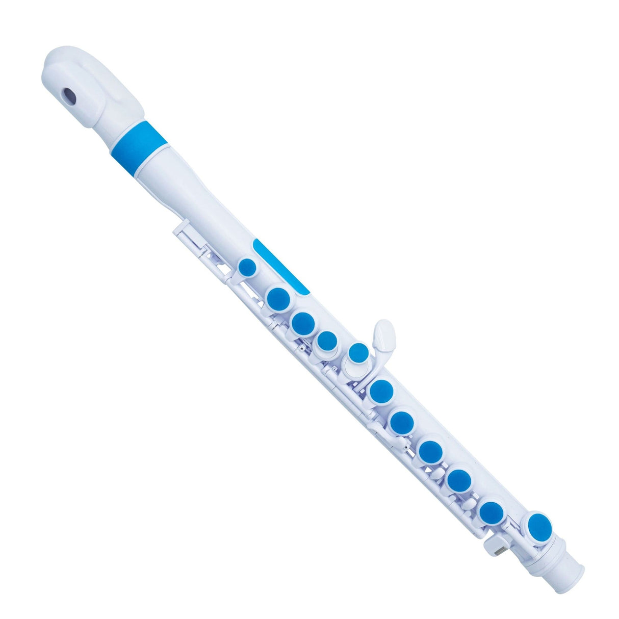 NUVO jFlute 2.0 wit-blauw kinder dwarsfluit in C, waterdicht, 235 gram