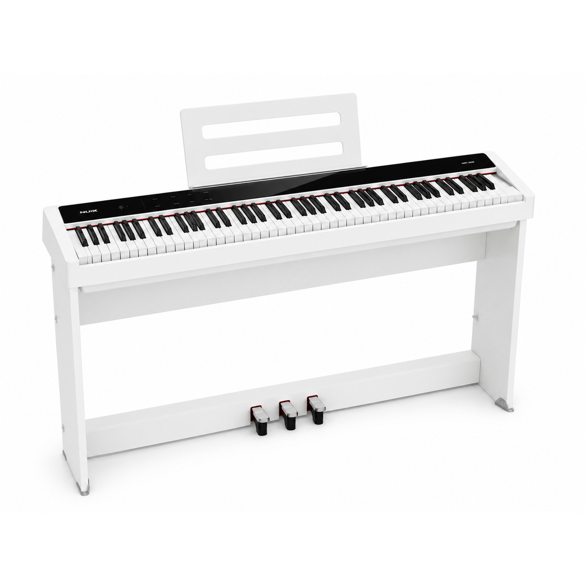 NUX NPK-200 Digital Stage Piano Set wit met NPS-2 standaard, 88 toetsen en kruk