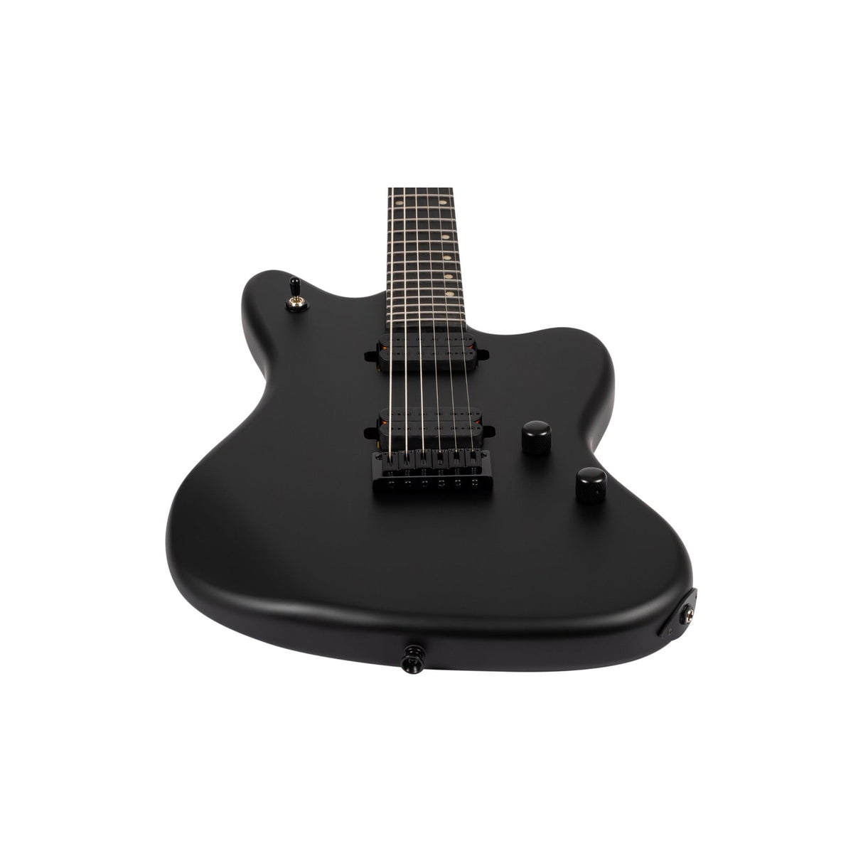 Spira J-400 MBK Offset Elektrische Gitaar HH Villain Humbuckers Roasted Poplar Ebony Tech Satin