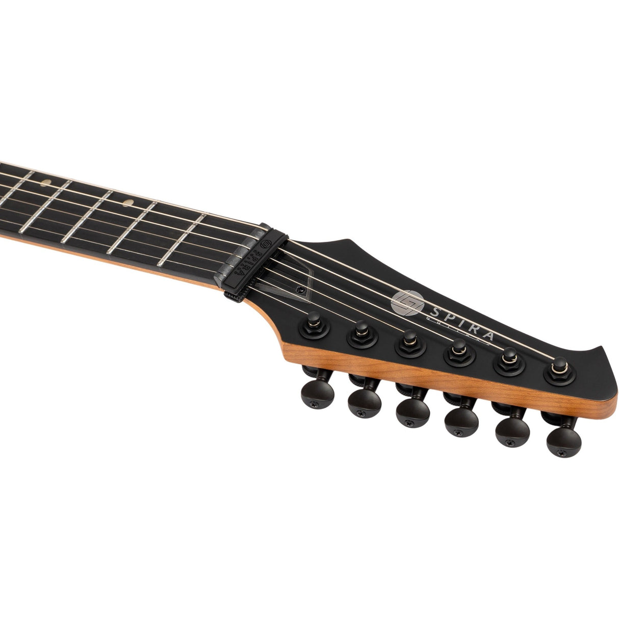 Spira J-400 MBK Baritone Offset Elektrische Gitaar HH Villain Humbuckers 27 Inch Roasted Poplar Satin Black