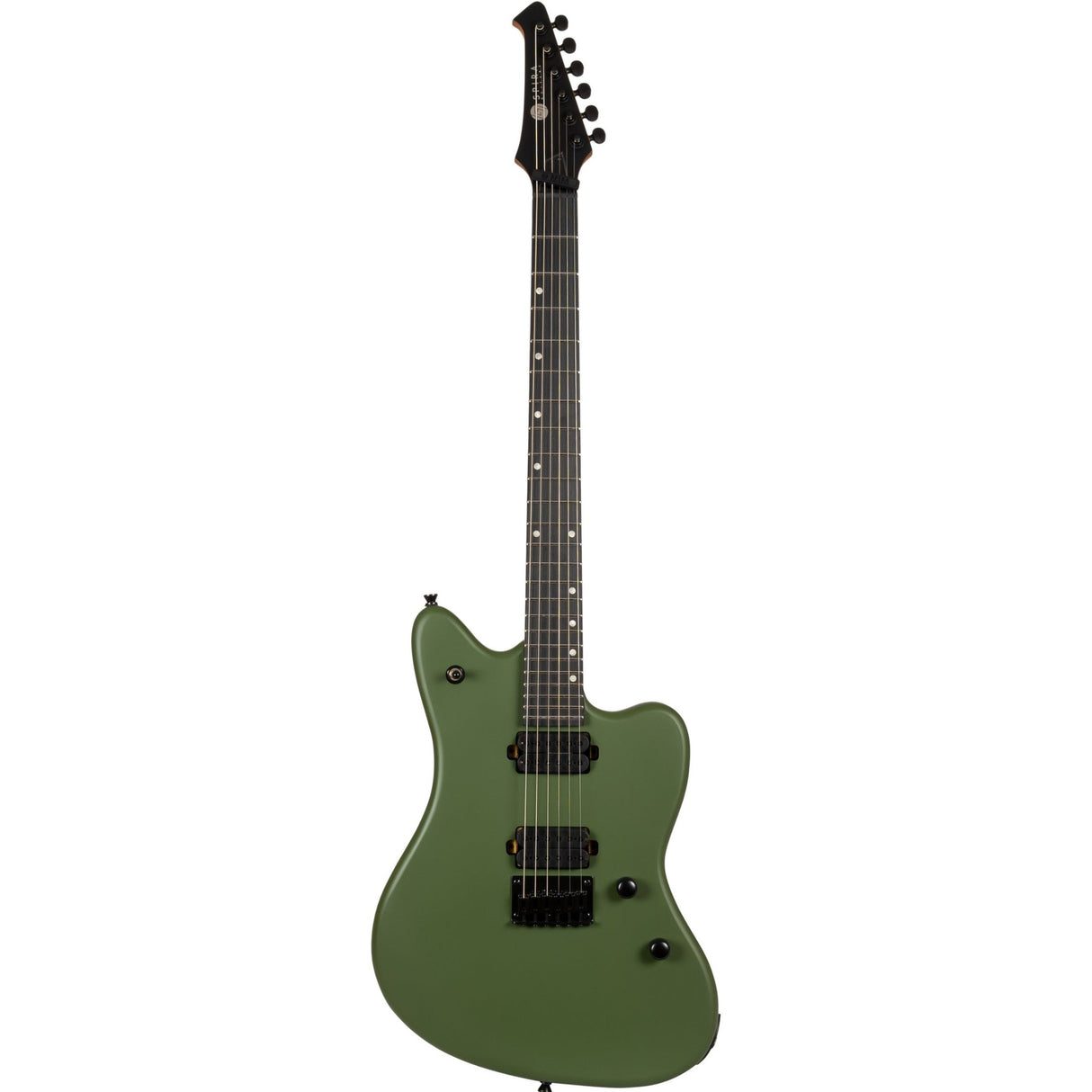 Spira J-400 MGR Offset Elektrische Gitaar HH Villain Humbuckers Roasted Poplar Ebony Tech Satin Green