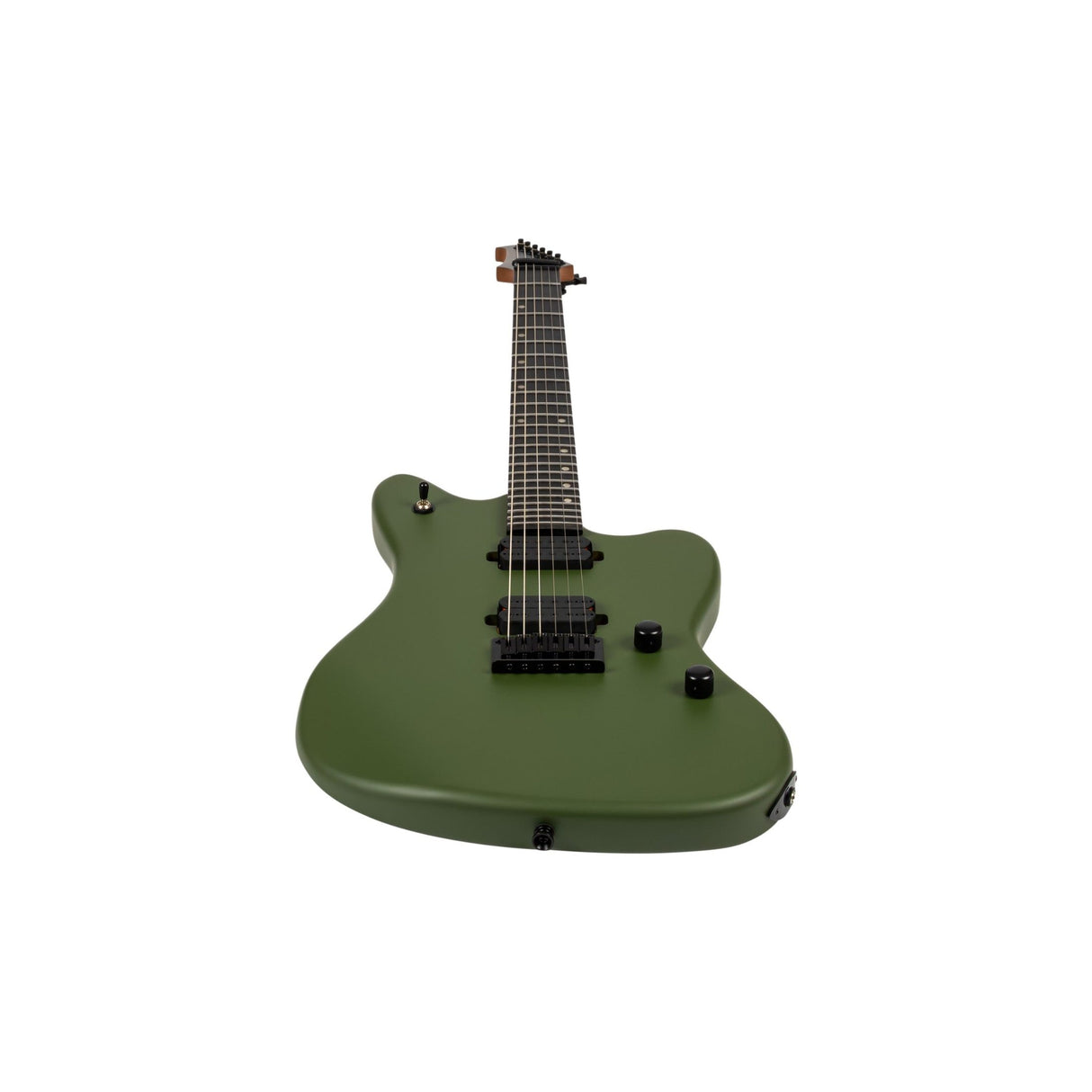 Spira J-400 MGR Offset Elektrische Gitaar HH Villain Humbuckers Roasted Poplar Ebony Tech Satin Green
