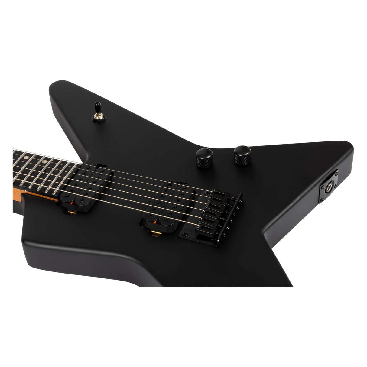 Spira SR-400 MBK Star-Style Elektrische Gitaar HH Villain Humbuckers Roasted Poplar Ebony Tech Satin Black