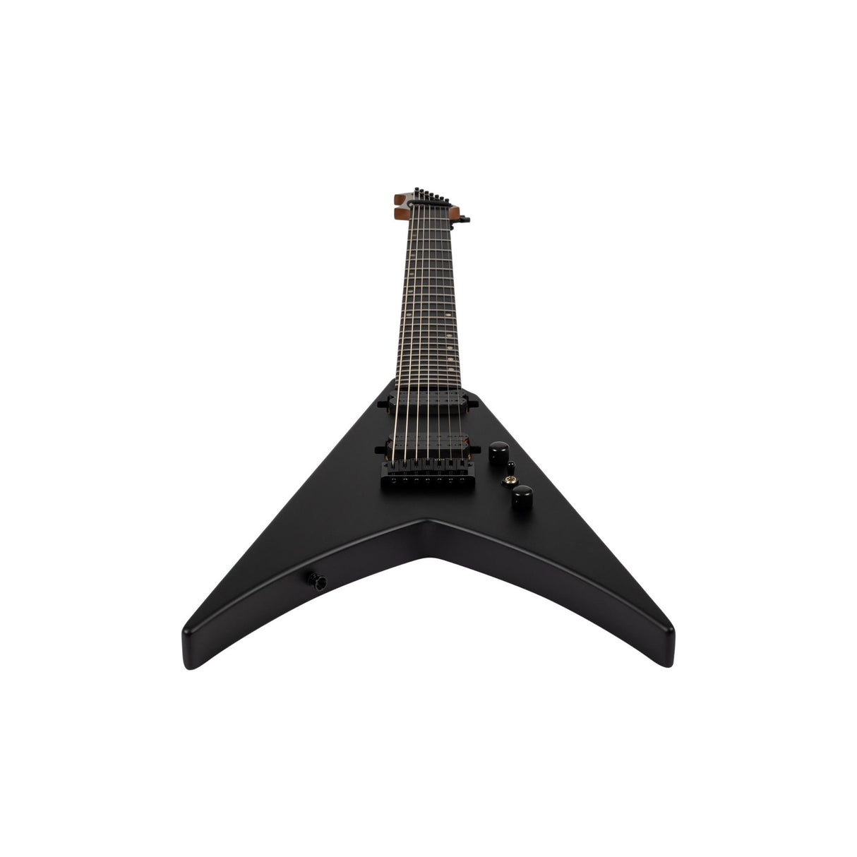 Spira V-407 MBK V-Style 7-Snarige Elektrische Gitaar HH Villain Humbuckers Roasted Poplar Satin Black