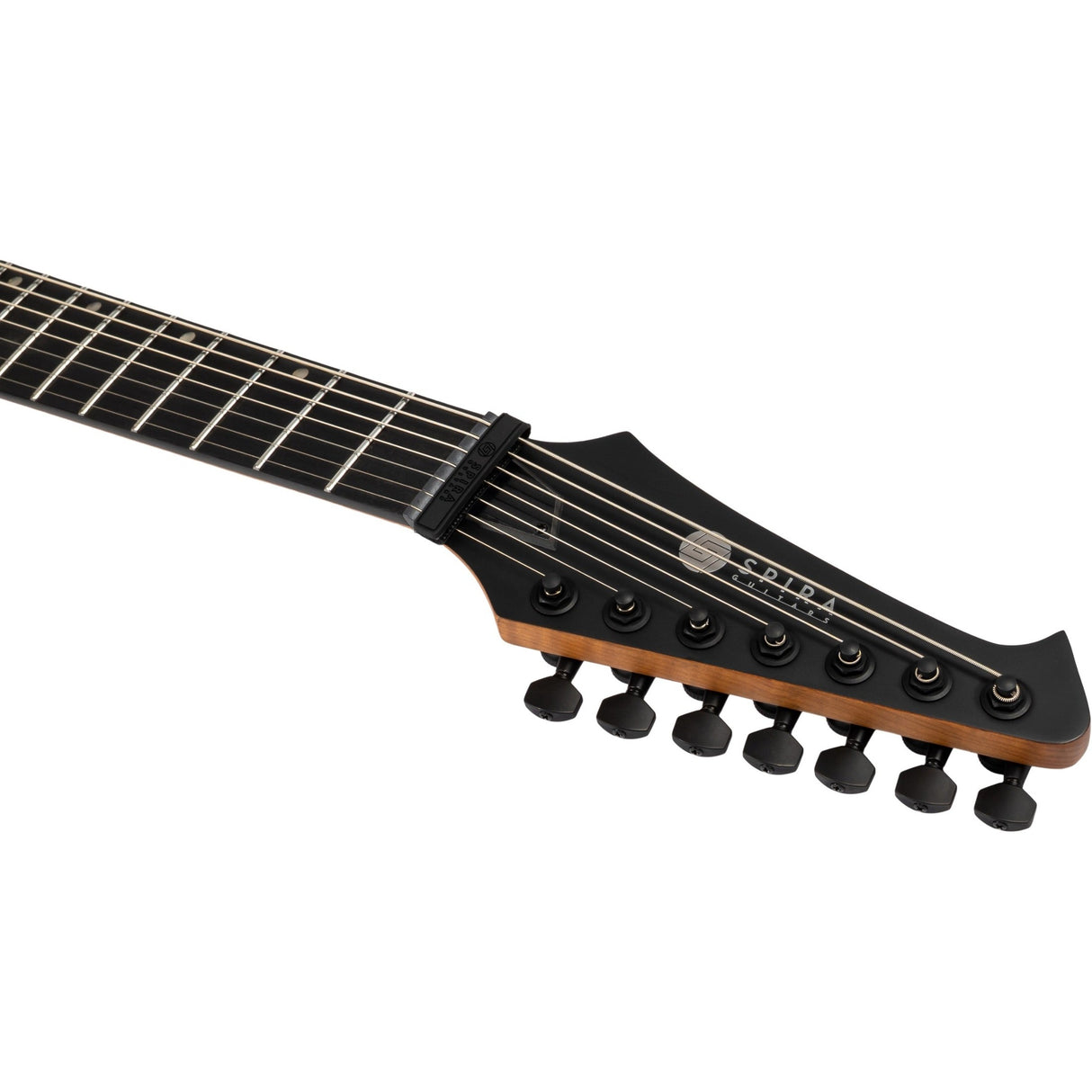 Spira X-407 MBK Offset 7-Snarige Elektrische Gitaar HH Villain Humbuckers Roasted Poplar Satin Black