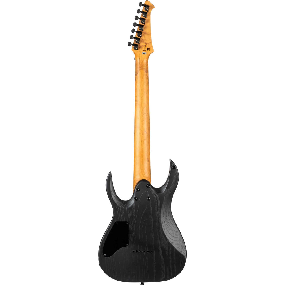 Spira S-607 ABK 7-snarige Elektrische Gitaar Swamp Ash Black met Stainless Steel Frets