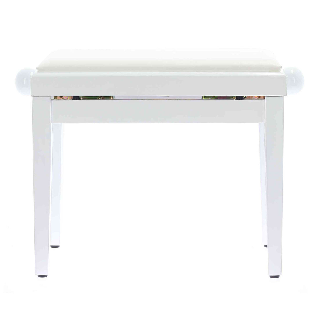 QUIKLOK PB100WHL Piano Bank – Verstelbaar 480-570 mm, Kunstleren Zitting, Hoogglans Wit