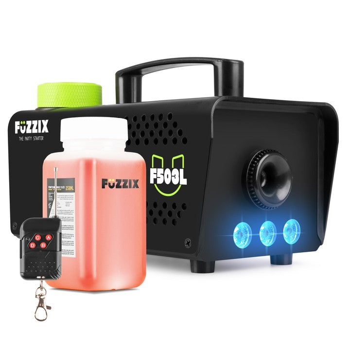 Fuzzix F503L Party Rookmachine – 500W met 3x RGB LED’s en Draadloze Afstandsbediening