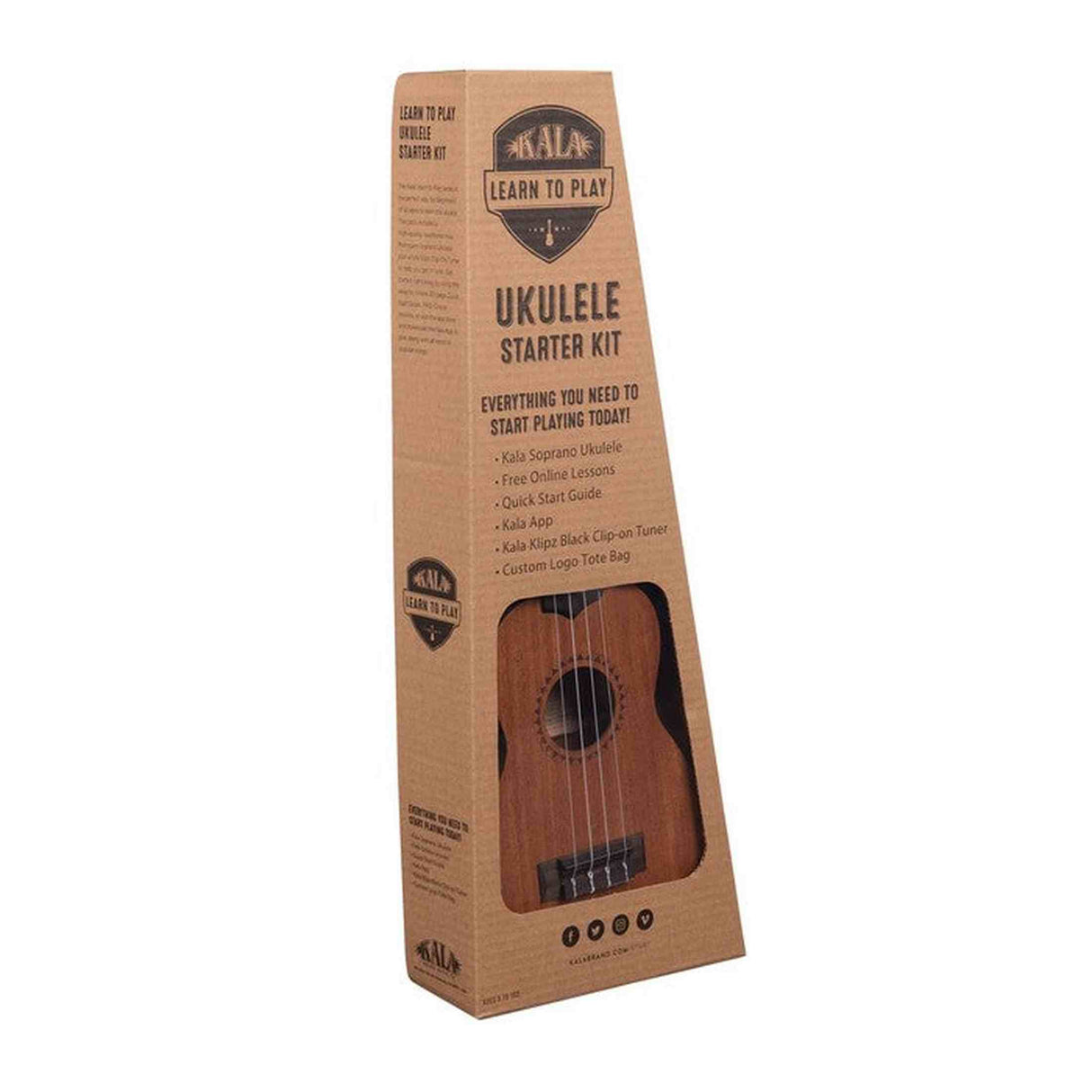 Kala Learn To Play sopraan ukulele starterkit – Mahonie, met tas, tuner en online lessen
