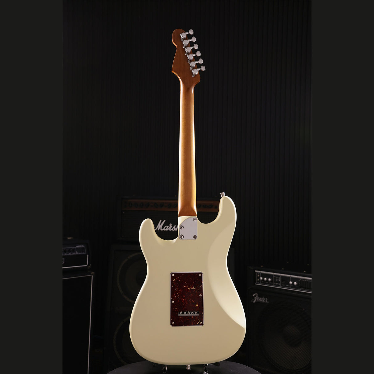 Patina PS-3 OW S-style Elektrische Gitaar SSS Alnico V Nitro Paulownia Body Roasted Maple Hals Olympic White