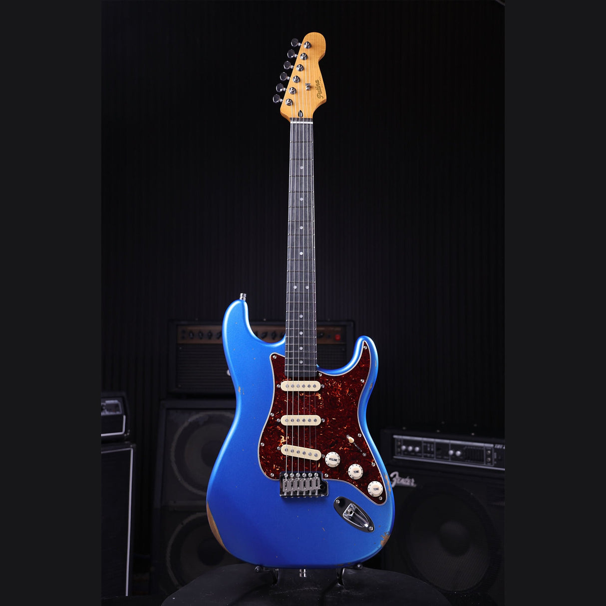 Patina PS-6 LPB R S-style Elektrische Gitaar SSS Alnico V Nitro Relic Paulownia Body Roasted Maple Hals Lake Placid Blue