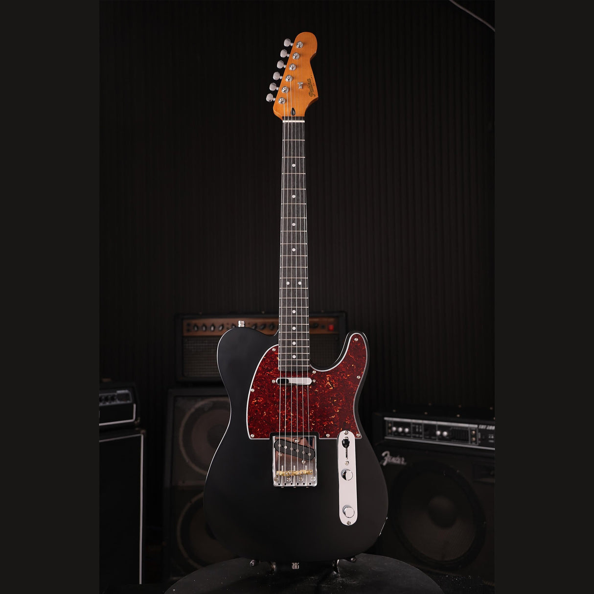 Patina PT-3 BK T-style Elektrische Gitaar SS Alnico V Nitro Paulownia Body Roasted Maple Hals Zwart