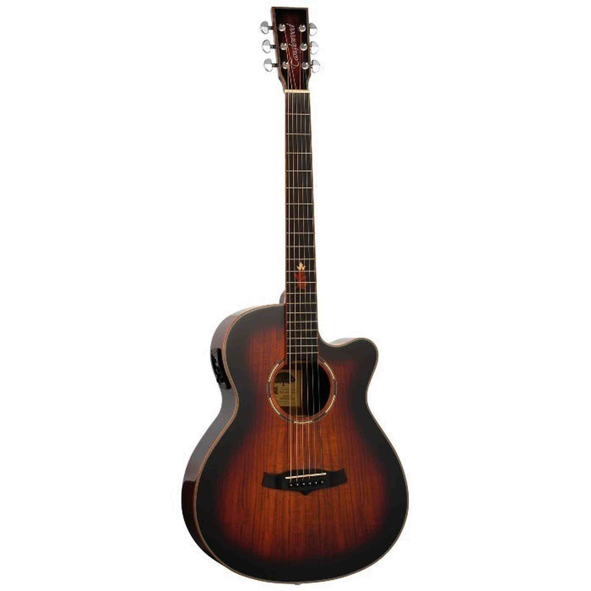 Tanglewood Winterleaf TW4 CE KOA Super Folk Cutaway Elektro-Akoestische Gitaar Solid Mahogany Koa Autumn Burst Gloss