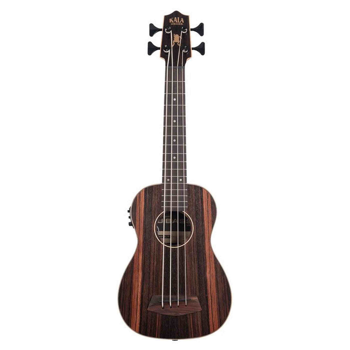 Kala Striped Ebony U•BASS® bas ukulele – Gestreept Ebben, Roundwound Snaren, Fishman EQ en Gigbag