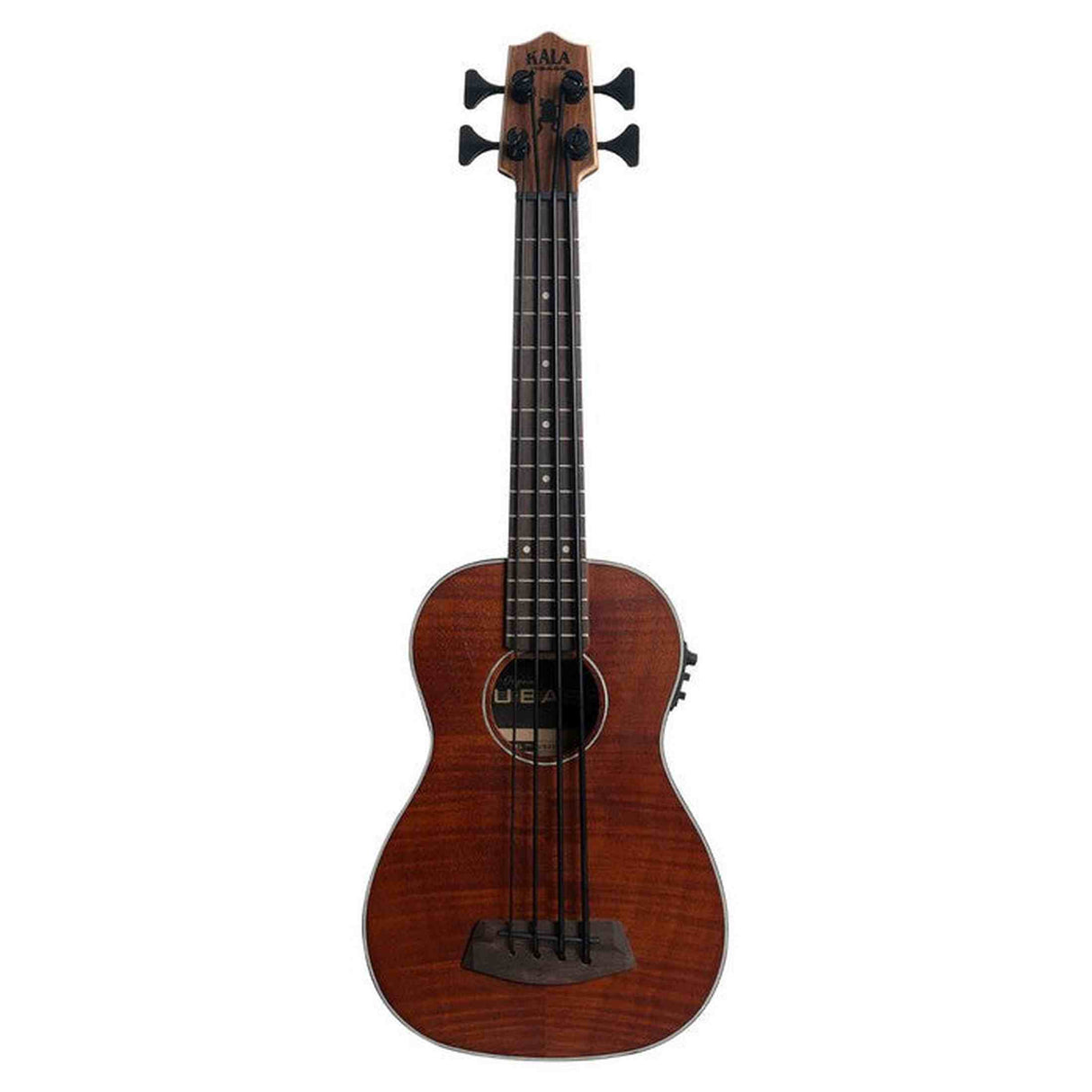 Kala Exotic Mahogany Left-Handed U•BASS® bas ukulele – Linkshandig, Fishman EQ, Pahoehoe snaren en Gigbag