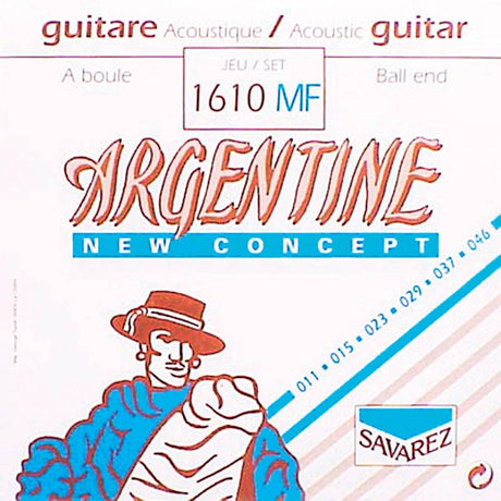 Argentine 1610-MF snaren set acoustic, silverplated steel core, 011-046, standard tension, ball end