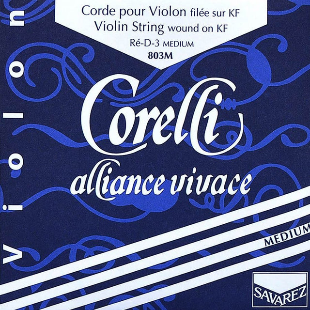 Corelli CO-803-M violin string D-3 4/4, medium, alliance KF, aluminum-silver