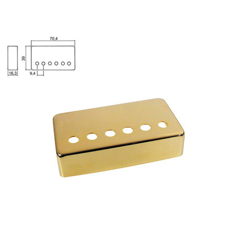 Boston HPC-10-GGR pickup cover, humbucker, pitch=10,0mm, brug positie, metaal goud