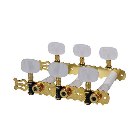 Boston 129-PG Machine Heads voor Classic Gitaar - Nylon Schacht, Goud met Parelmoer Knoppen