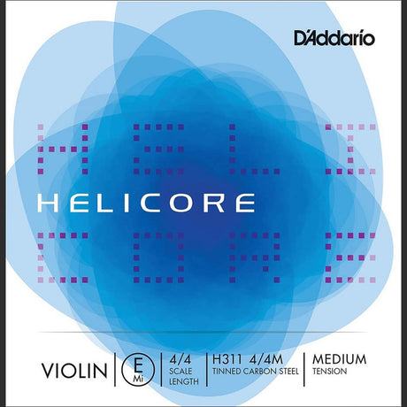 D'Addario H311-44M violin string E-1 4/4, medium, tin-plated high-carbon plain steel