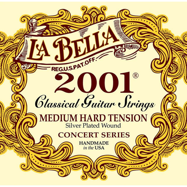 La Bella L-2001MH snaren set classic, professional, clear nylon trebles & silverplated basses, medium hard tension