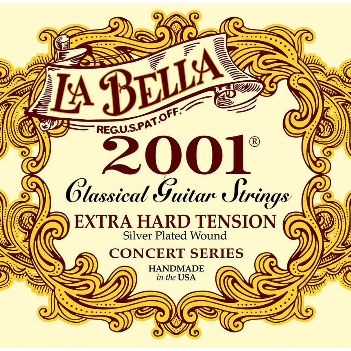 La Bella L-2001XH snaren set classic, professional, clear nylon trebles & silverplated basses, extra hard tension