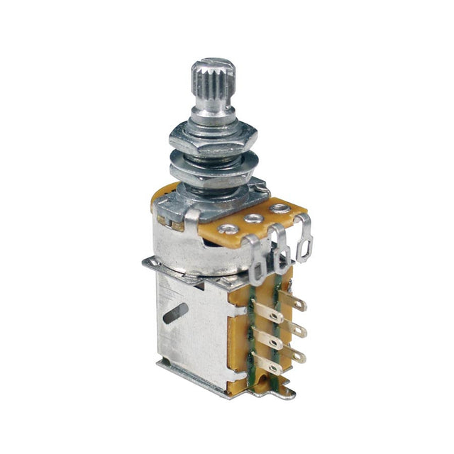 Ultra PP-250-B 250K linear tone push-pull potentiometer, 10mm. bushing, M8x0,75 thread, made in Korea