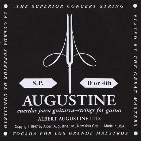 Augustine AUBLK-4 D-4 snaar, silverplated wound nylon, light tension