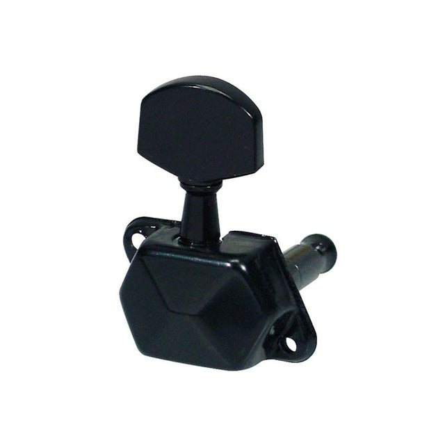 Boston 059-BLR machine heads for guitar, metal shaft, 3x left+3x right, metal buttons, with cover, black