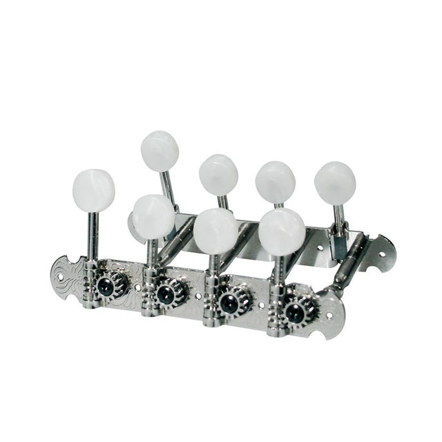 Boston 045-N machine heads for F-style mandolin, metal shaft, 69mm, plastic buttons, nickel