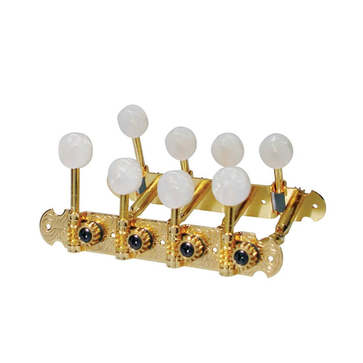 Boston 045-G machine heads for F-style mandolin, metal shaft, 69mm, plastic buttons, gold