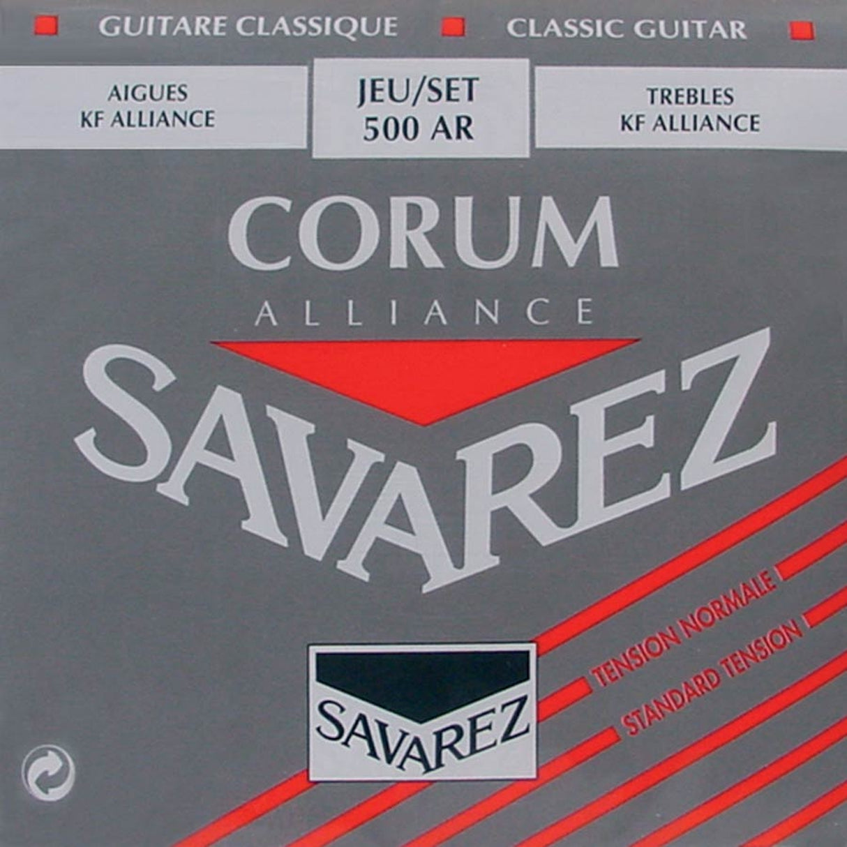 Savarez 500-AR snaren set classic, KF composite fiber, silverwound Corum basses, normal tension