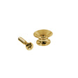 Boston EP-L-G strap buttons, metal, with screw, v-model, diameter 14mm, 2-pack, gold