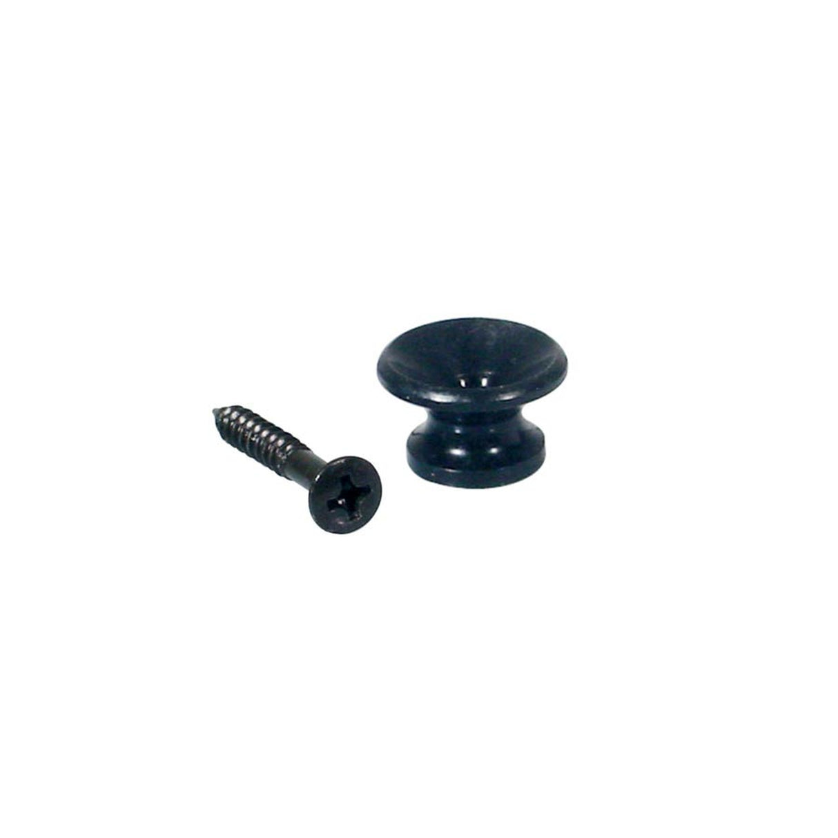 Boston EP-L-B strap buttons, metal, with screw, v-model, diameter 14mm, 2-pack, black