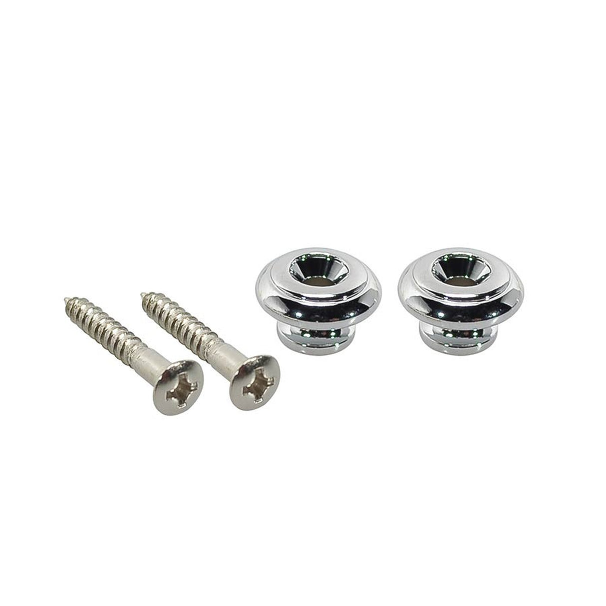 Boston EP-S-C strap buttons, metal, with screw, v-model, diameter 15mm, 2-pack, chrome