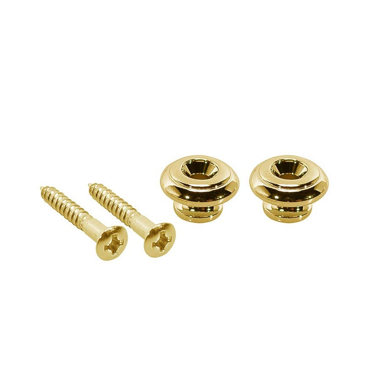 Boston EP-S-G strap buttons, metal, with screw, v-model, diameter 15mm, 2-pack, gold