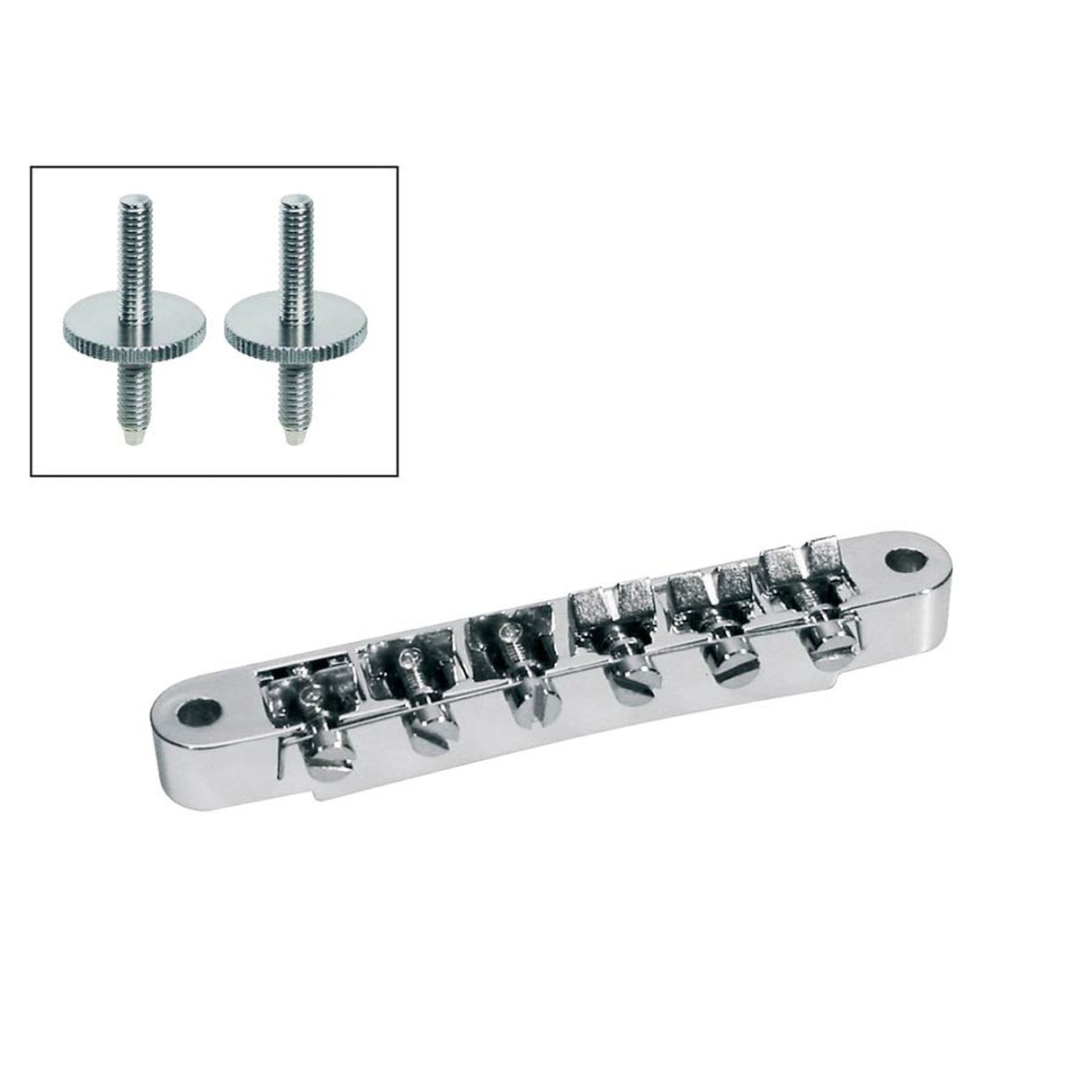 Boston B-161-C brug voor e-gitaar, "tune'o matic", chroom, stud spacing 74,0mm, stud diam 4,0mm